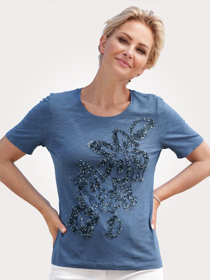 Barbara Lebek Shirt aus Flammgarn-Qualität, Blau