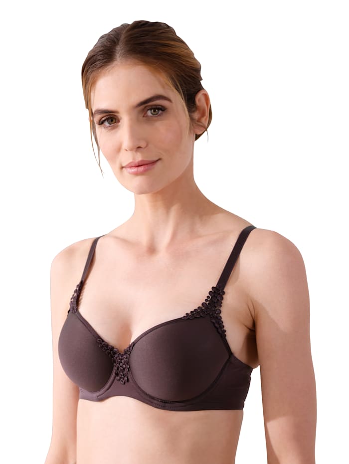 Viania Bra with breathable spacer cups, Aubergine