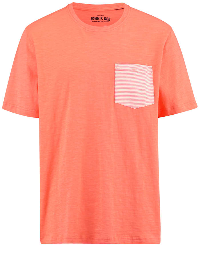 John F. Gee T-Shirt aus reiner Baumwolle, Koralle