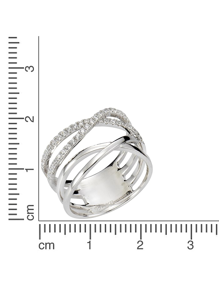 Ring 925/- Sterling Silber Zirkonia weiß Glänzend