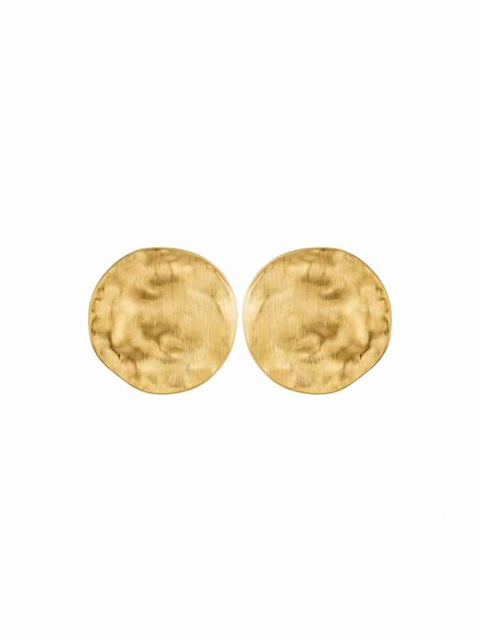 Ohrstecker für Damen, Stainless Steel IP Gold, mittegroß 20mm "Coin" von NOELANI