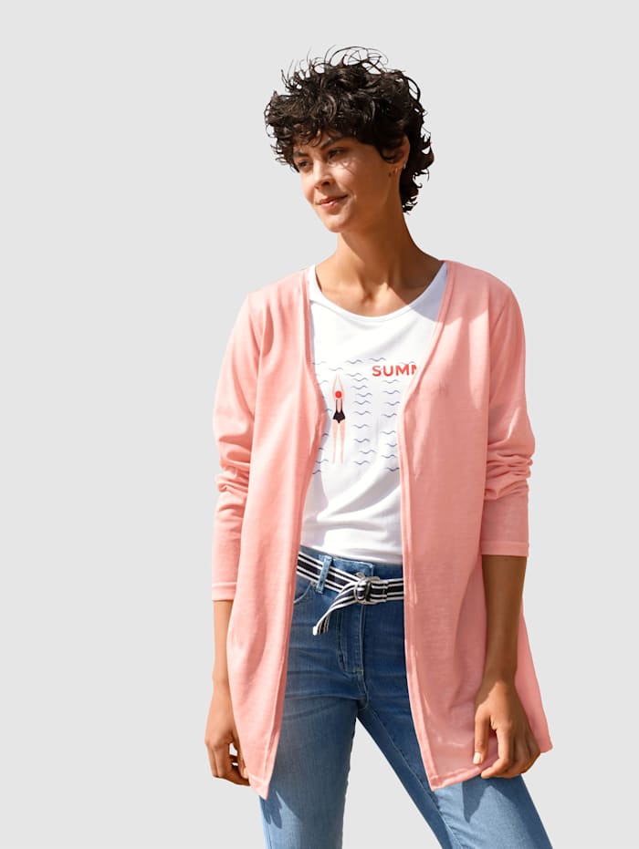 Dress In Shirtjacke in Strickqualität, Apricot