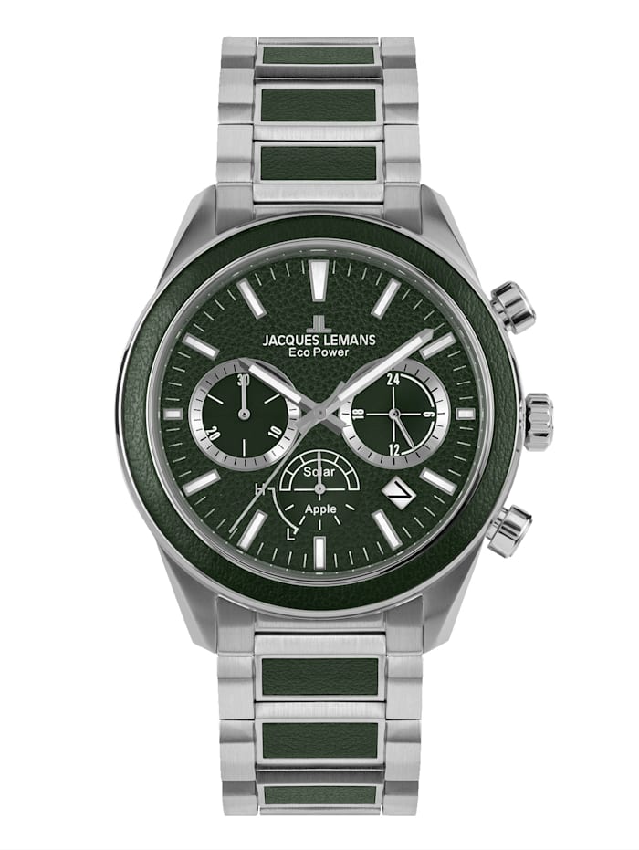 Jacques Lemans Herenchronograaf Serie: Eco Power, collectie: Classic, groen