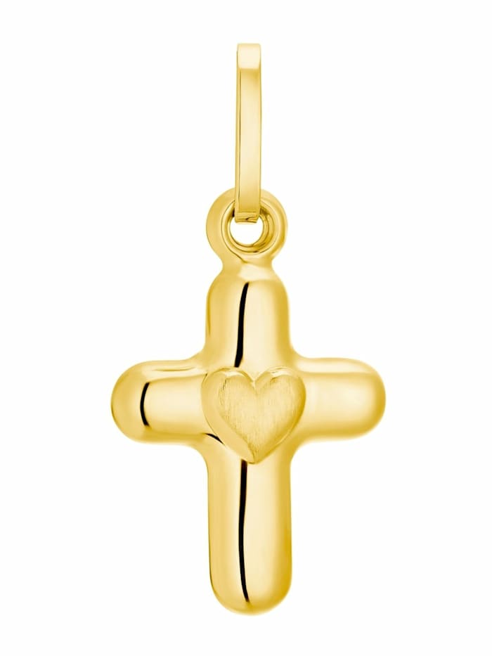 amor Motivanhänger für Kinder, Unisex, Gold 375 | Kreuz, Gold