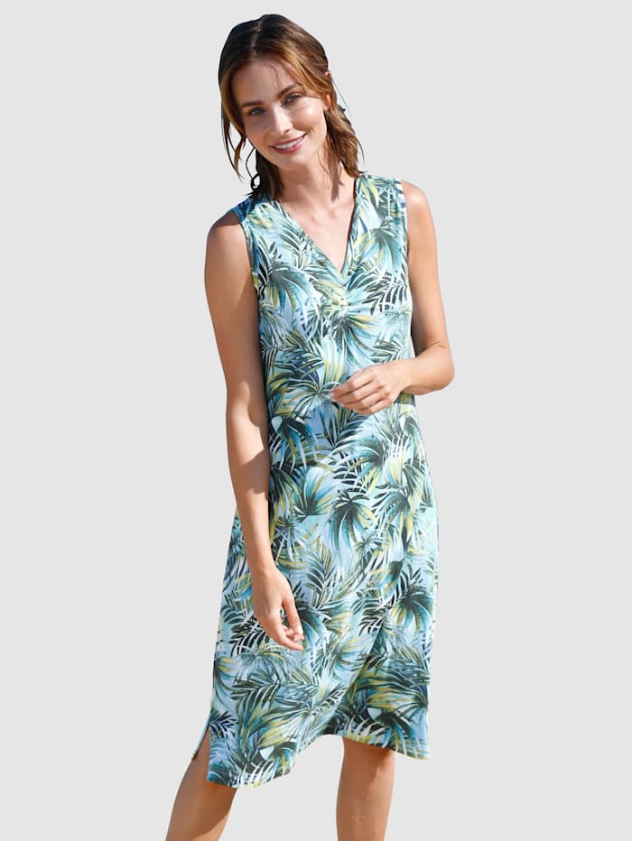 Maritim Plážové šaty s modernou potlačou listov, Tyrkysová/Žltá/Zelená