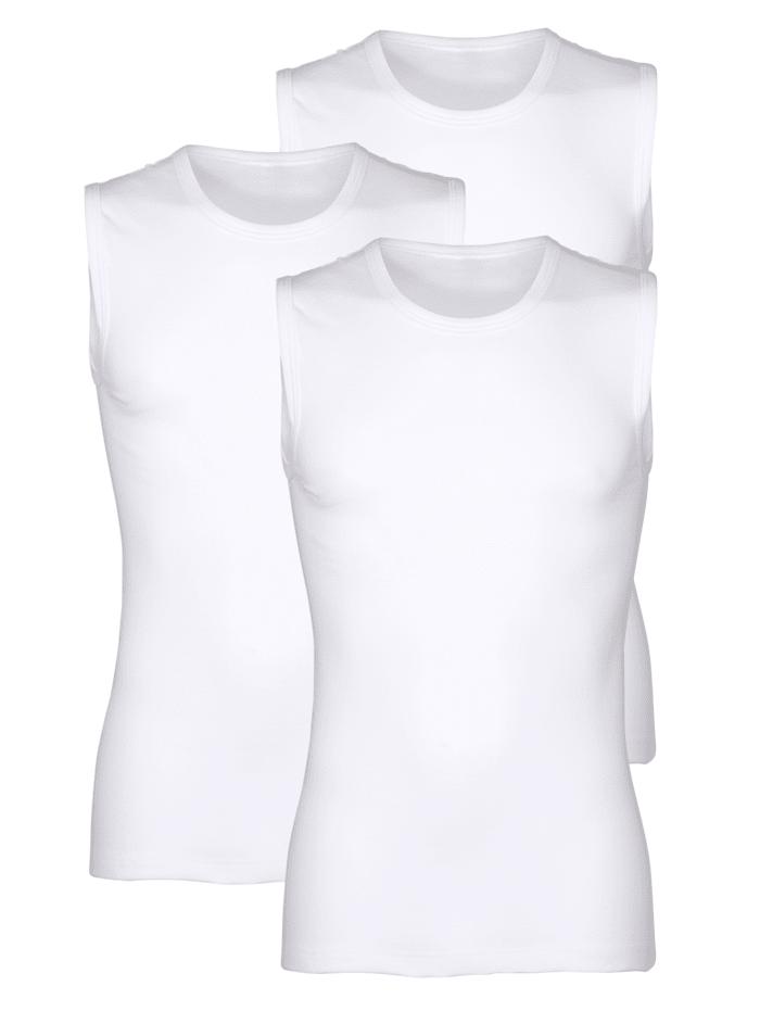 Mouwloze shirts per 3 stuks van merkkwaliteit, Wit