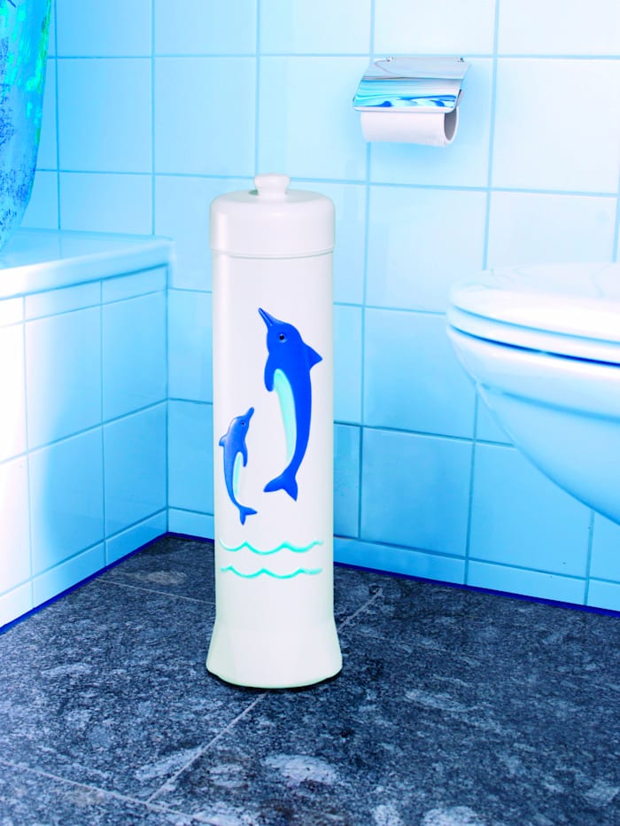 UBTC Porte-rouleaux pour papier toilette 'Dauphin', Blanc/Bleu