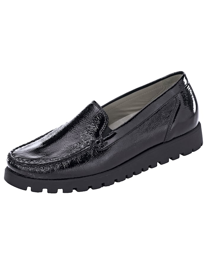 Waldläufer Loafertyyliset kengät – muodikas mokkasiinisauma, Musta