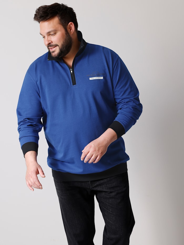 Men Plus Sweatshirt Spezialschnitt, Royalblau