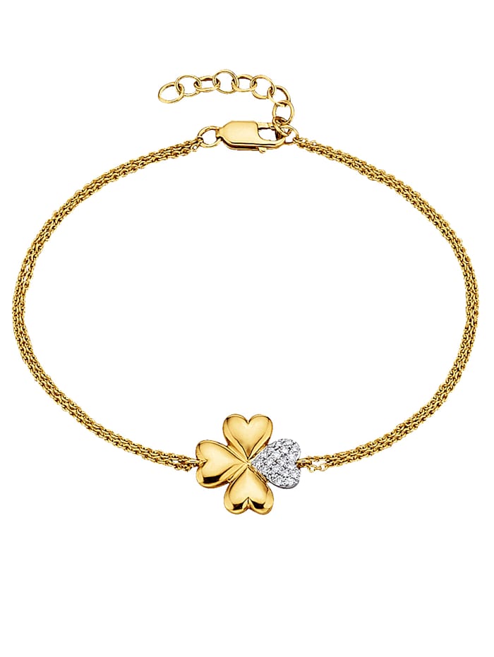 Amara Bracelet 2 rangs avec 19 diamants, Or jaune