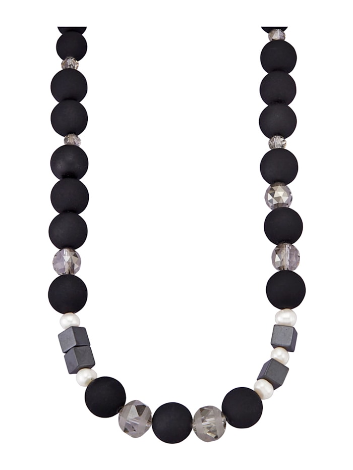 KLiNGEL Halskette mit Süßwasser-Zuchtperlen, Schwarz