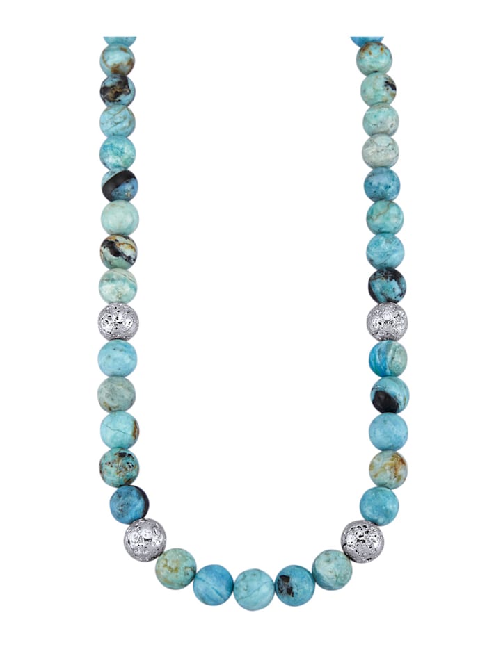KLiNGEL Collier mit Opal und Lava-Kugel in Silber 925, Multicolor 1