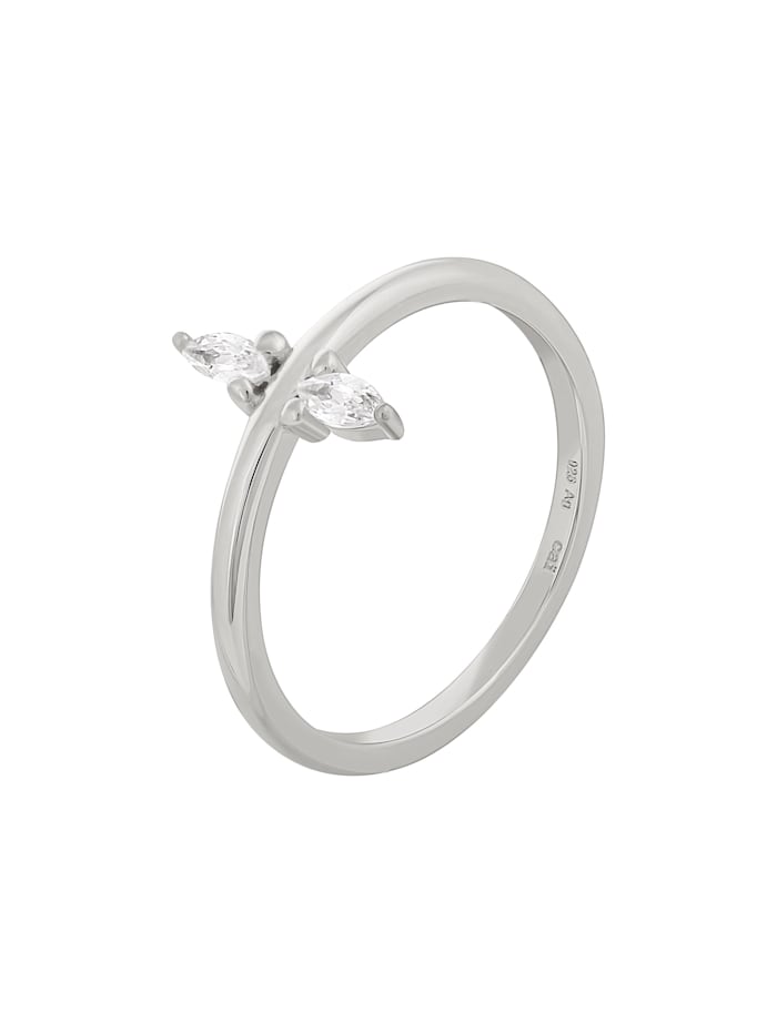 CAI Ring 925/- Sterling Silber Zirkonia Glänzend, weiß