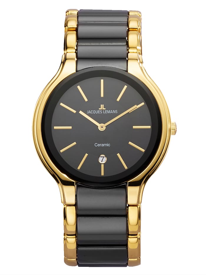 Jacques Lemans Pánske hodinky zo série Dublin 1-2042B, Čierna/Farba žltého zlata