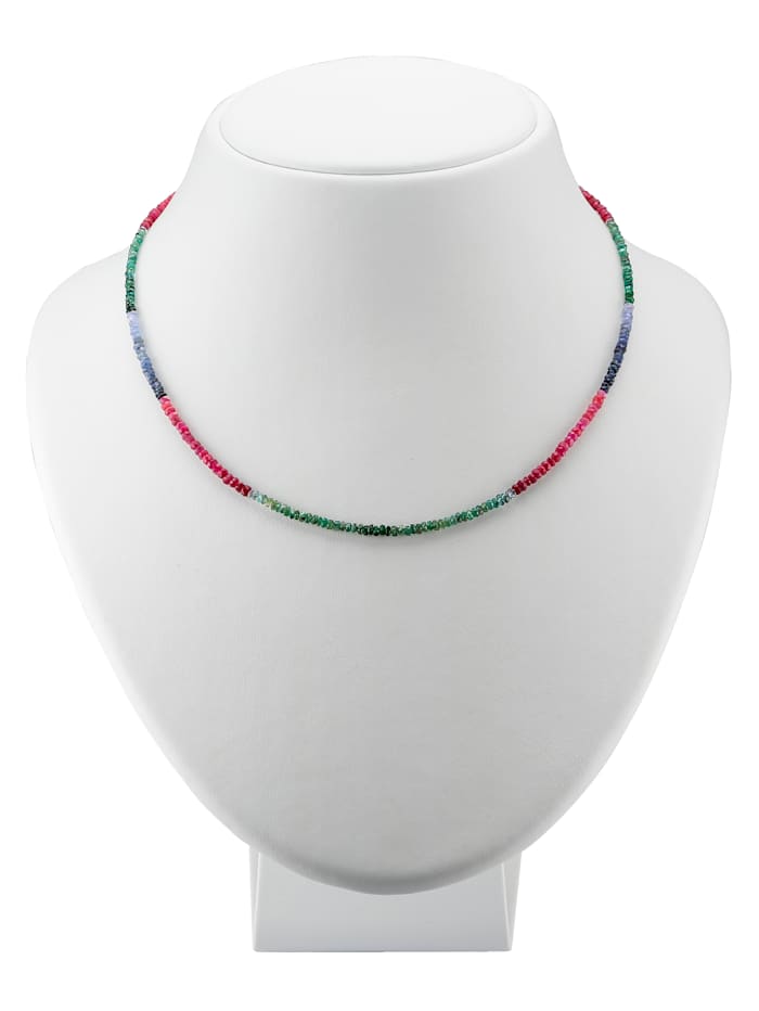 KLiNGEL Halskette mit Edelsteinen in Silber 925, Multicolor
