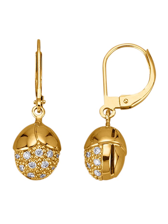 Amara Diamants Boucles d'oreilles avec brillants, Coloris or jaune