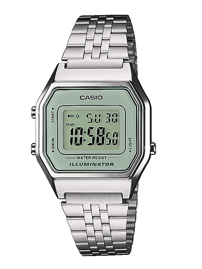Casio Digitaluhr-Chronograph LA680WEA-7EF, Silberfarben