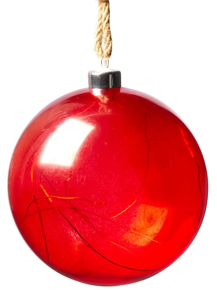 Living LED-Deko-Objekt Weihnachtskugel, Rot