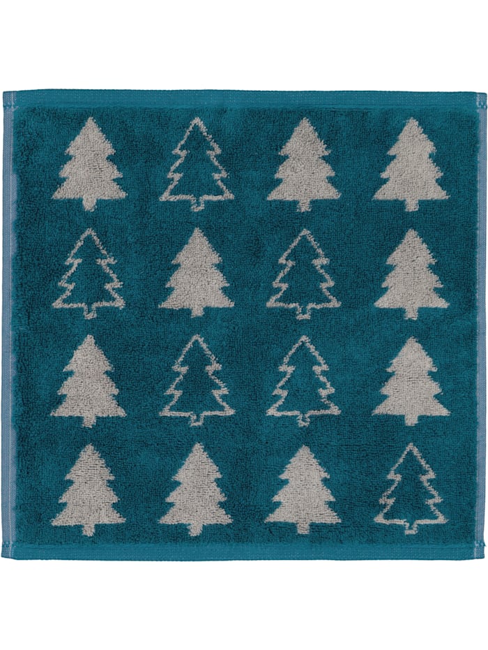 Seiftücher 3er Pack Christmas Edition Tannenbäume smaragd - 44 30x30 cm 100% Baumwolle