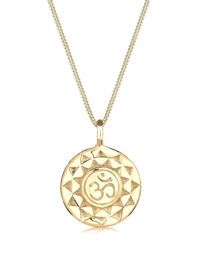 Elli Halskette Talisman Yoga Om Schutzsymbol 925 Sterling Silber, Gold