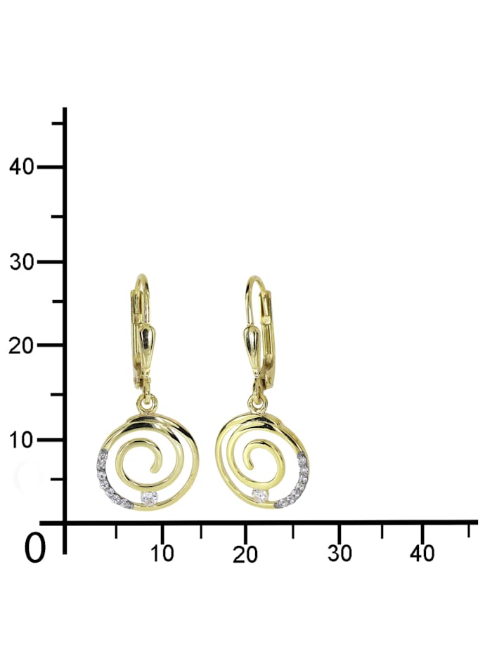 Ohrhänger - Spirale - Gold 333/000 - Zirkonia