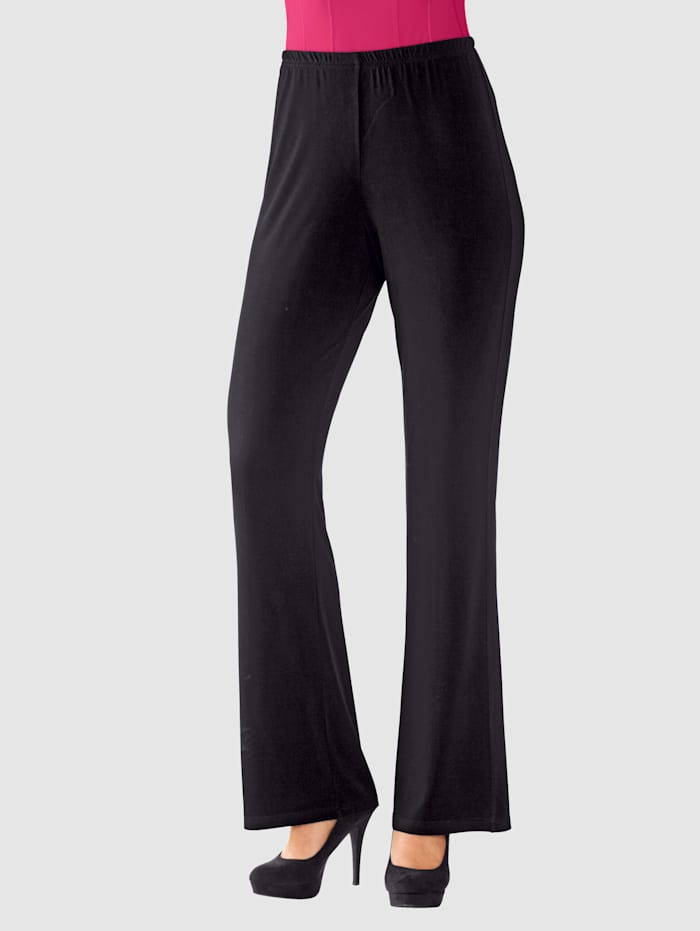MIAMODA Pantalon slinky à taille entièrement extensible, Noir