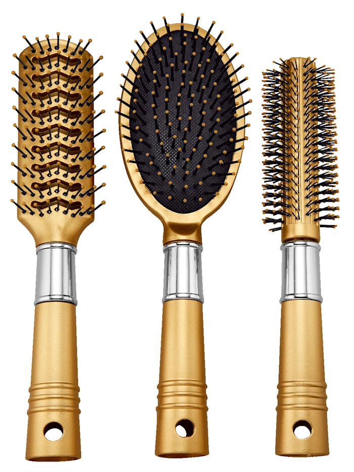 Hairbrushes set In gold and silver on-trend colours