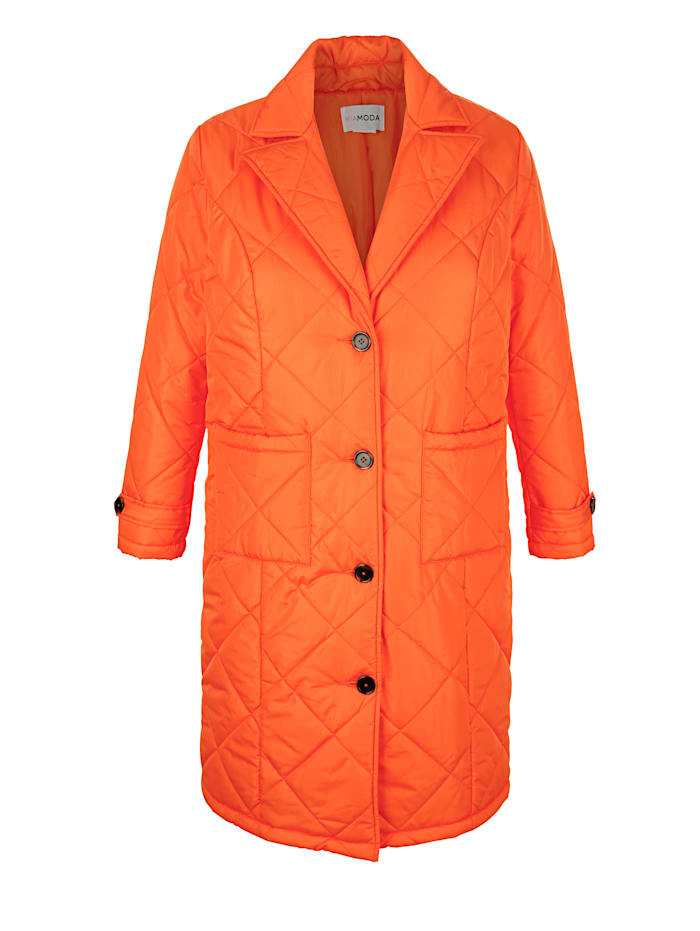 MIAMODA Kabát s prešívaným vzorom, sv. oranžová
