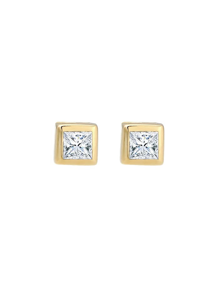 Ohrringe Prinzessschliff Diamant (0.2 Ct.) 585Er Gelbgold