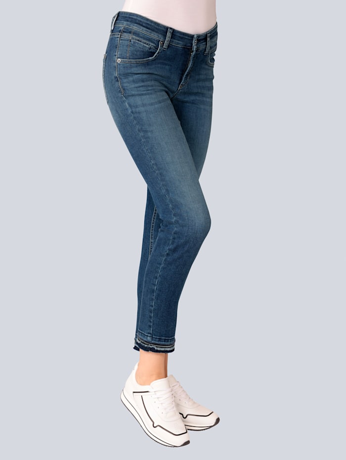 CAMBIO Jeans mit aufwendig verziertem Beinabschluß, Blue stone