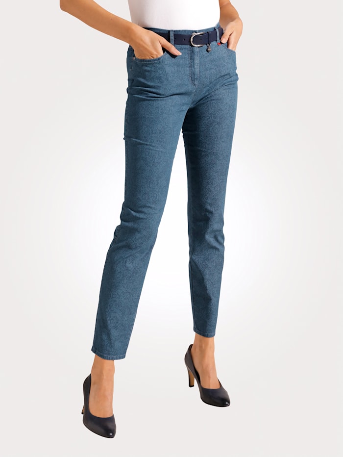 Relaxed by Toni Jeans im modischen Paisley-Dessin, Blau
