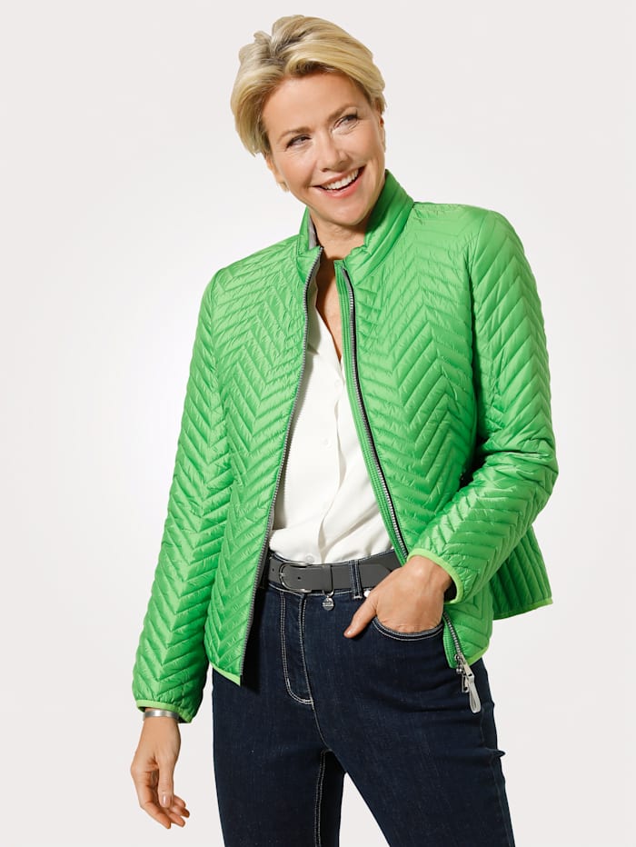 MONA Prešívaná bunda s 2-smerným zipsom, Zelená
