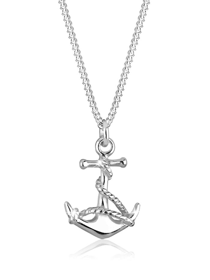 Elli Halskette Anker Symbol Maritim Meer 925 Sterling Silber, Silber