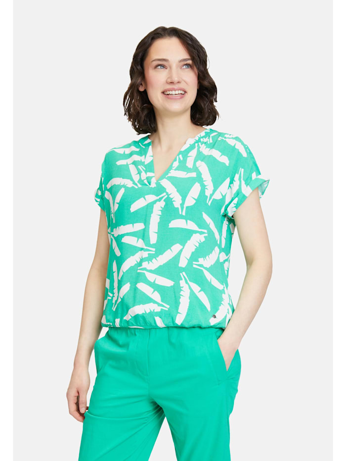Betty & Co Blusenshirt mit Print, Green/White