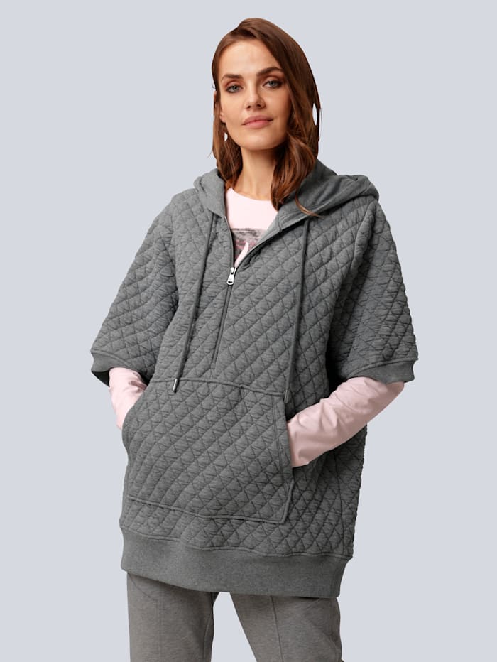 MARGITTES Sweatshirt mit Kängurutasche, Grau
