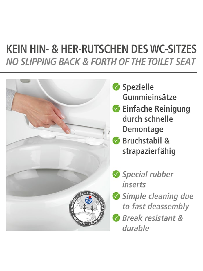 WENKO Premium WC-Sitz Concrete Duroplast mit Absenkautomatik    Toilettensitz