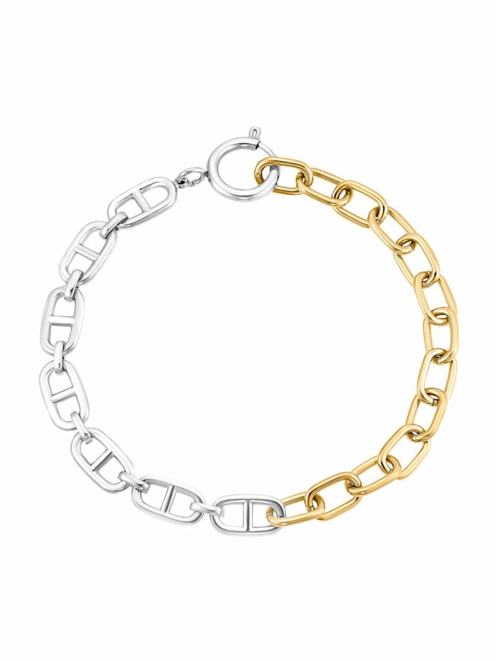 s.Oliver Armband Armband für Damen, Edelstahl IP Gold | Chain Mix, Bicolor