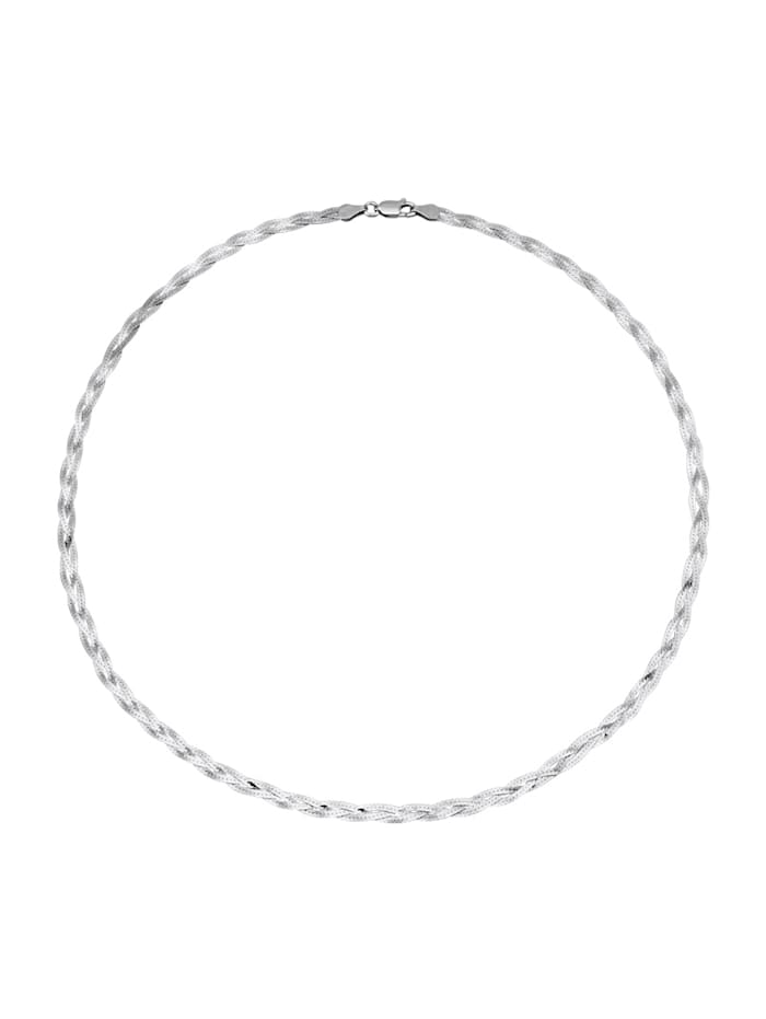 Zopf-Halskette in Silber 925, Silberfarben