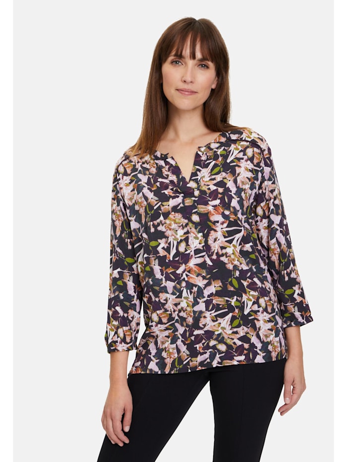Betty & Co Casual-Bluse mit Print, Black/Lilac