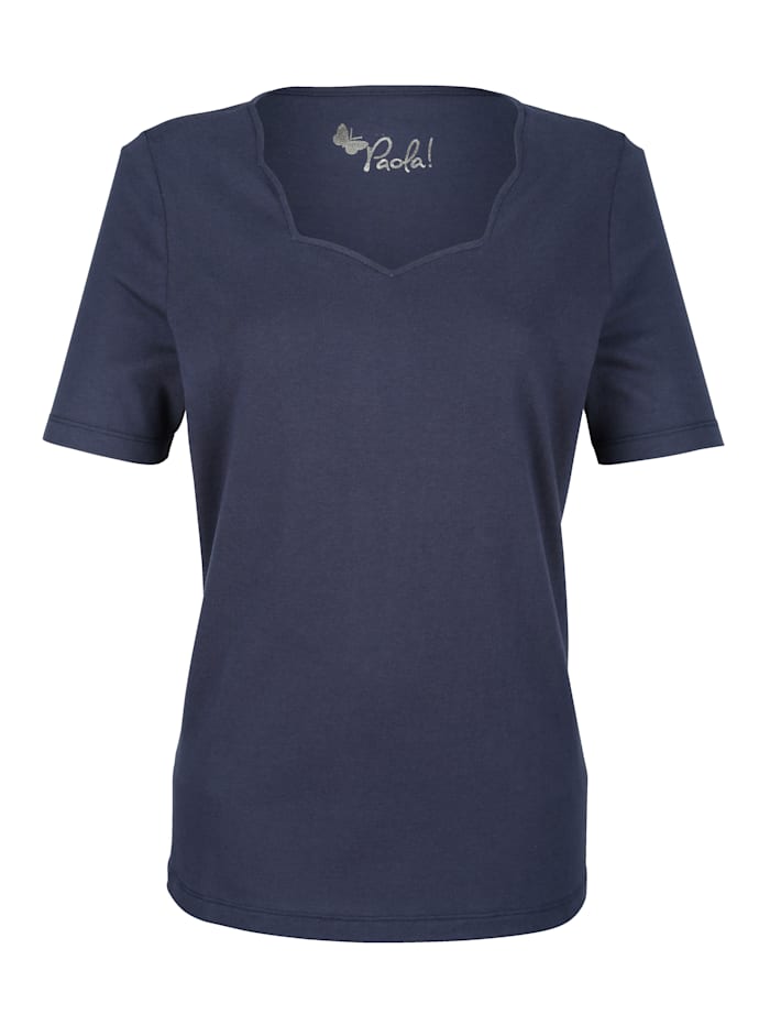 Paola Shirt mit schönem Ausschnitt, Marineblau