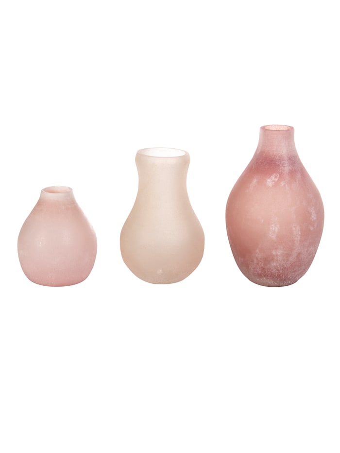 impré Mini-Vasen-Set, 3-tlg., Rosé/Creme-Weiß