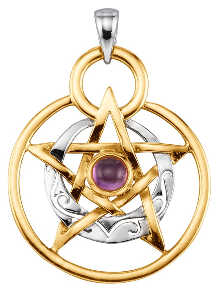 KLiNGEL Pentagramm-Anhänger in Silber 925, Bicolor