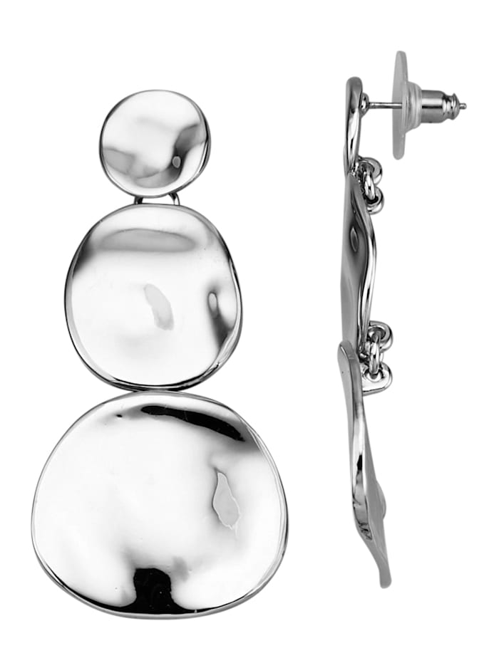 KLiNGEL Ohrringe mit beweglichen Elementen, Silberfarben