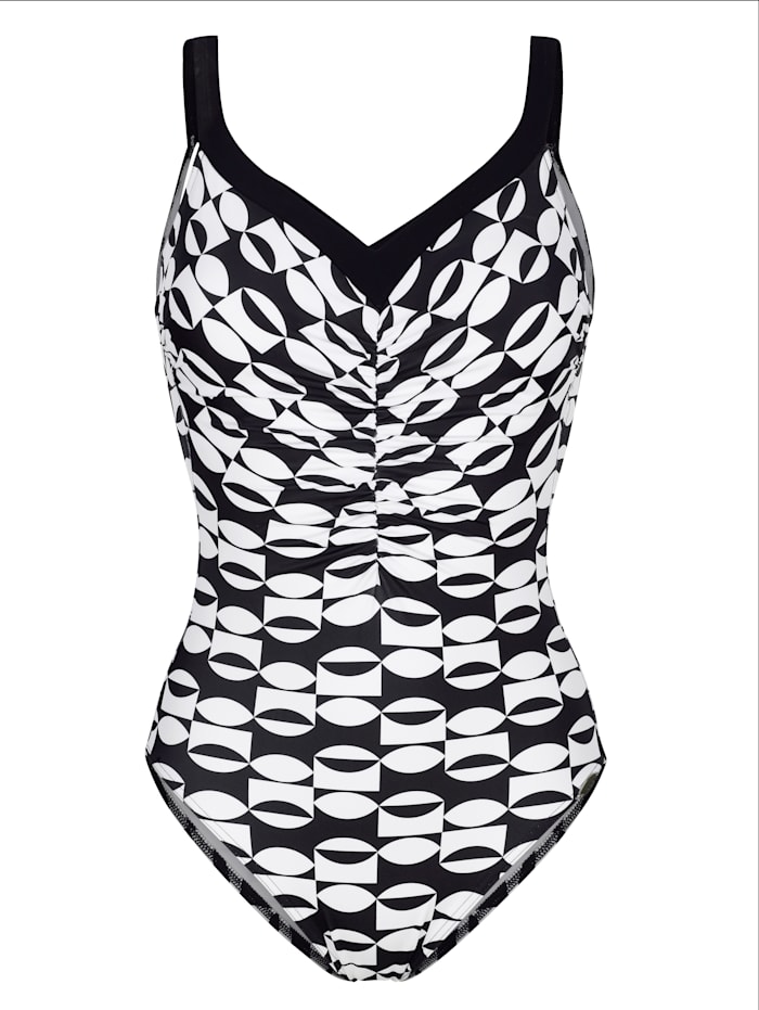 Sunflair Badeanzug aus nachhaltigen Materialien, Schwarz/Weiß