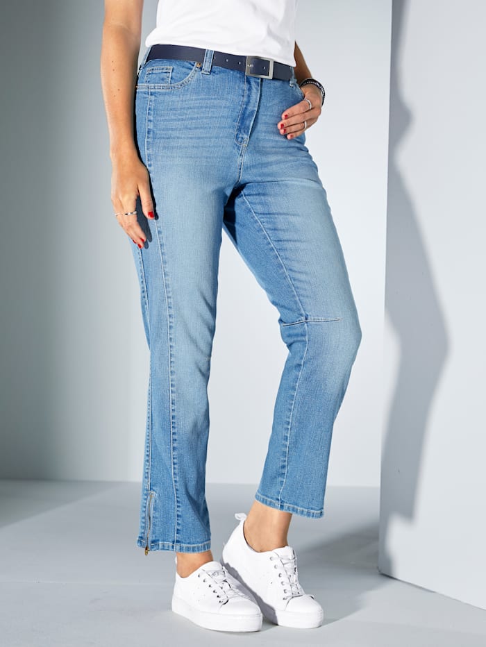 MIAMODA Jeans mit Reißverschluss am Saum, Blue stone