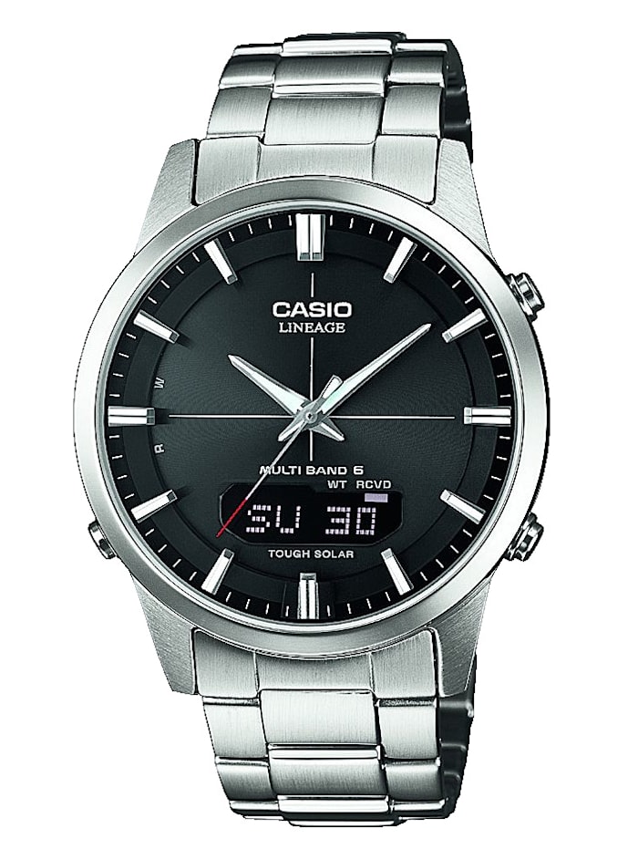Casio Herren-Funk-Solar-Uhr Chronograph LCW-M170D-1AER, Silberfarben