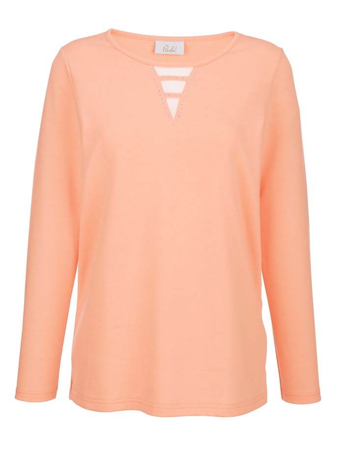 Paola Sweatshirt met strassteentjes, Apricot