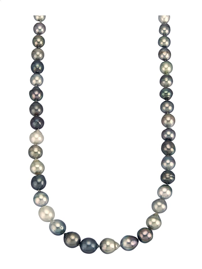 Diemer Perle Collier aus Tahiti-Zuchtperlen in Weißgold 585, Multicolor