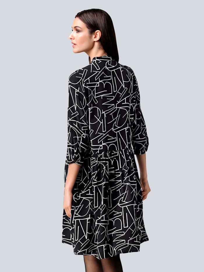 Kleid mit Allover Buchstaben-Print