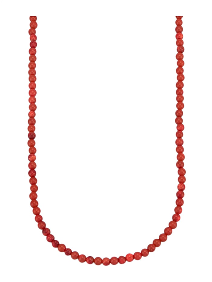 Halskette aus Schaumkoralle in SIlber 925, Rot